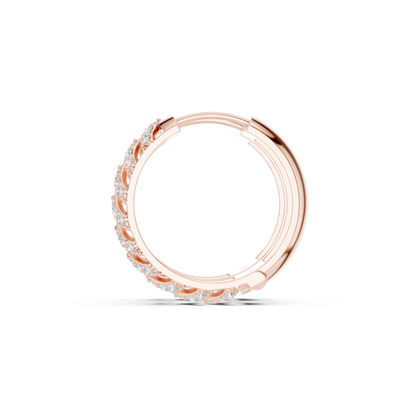 Round Cut Lab Grown Diamond Hoop Earrings in Rose Gold