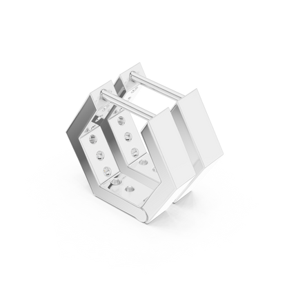 Round Cut Lab Grown Diamond Hoop Earrings in White Gold