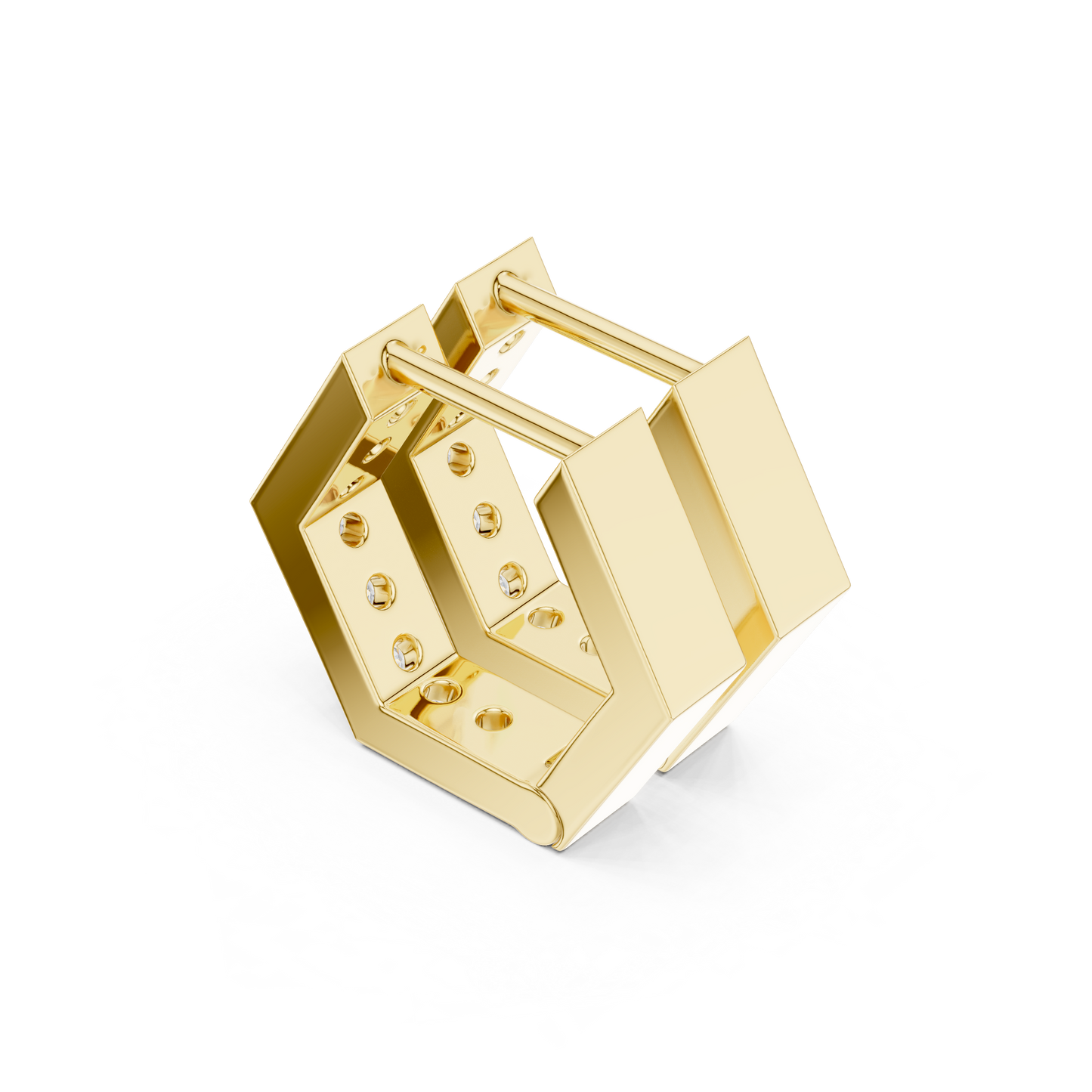 Round Cut Lab Grown Diamond Hoop Earrings in Yellow Gold