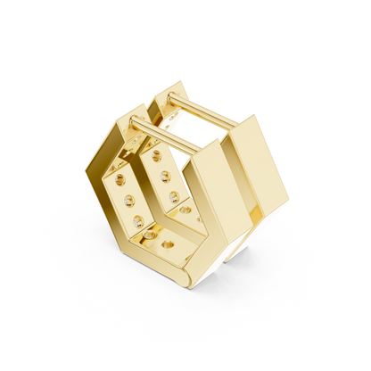 Round Cut Lab Grown Diamond Hoop Earrings in Yellow Gold