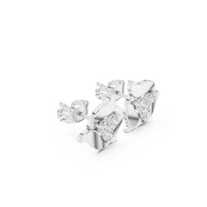 Round Cut Lab Grown Diamond Stud Earrings in White Gold