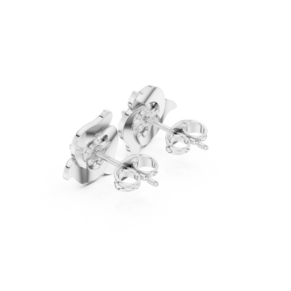 Round Cut Lab Grown Diamond Stud Earrings in White Gold