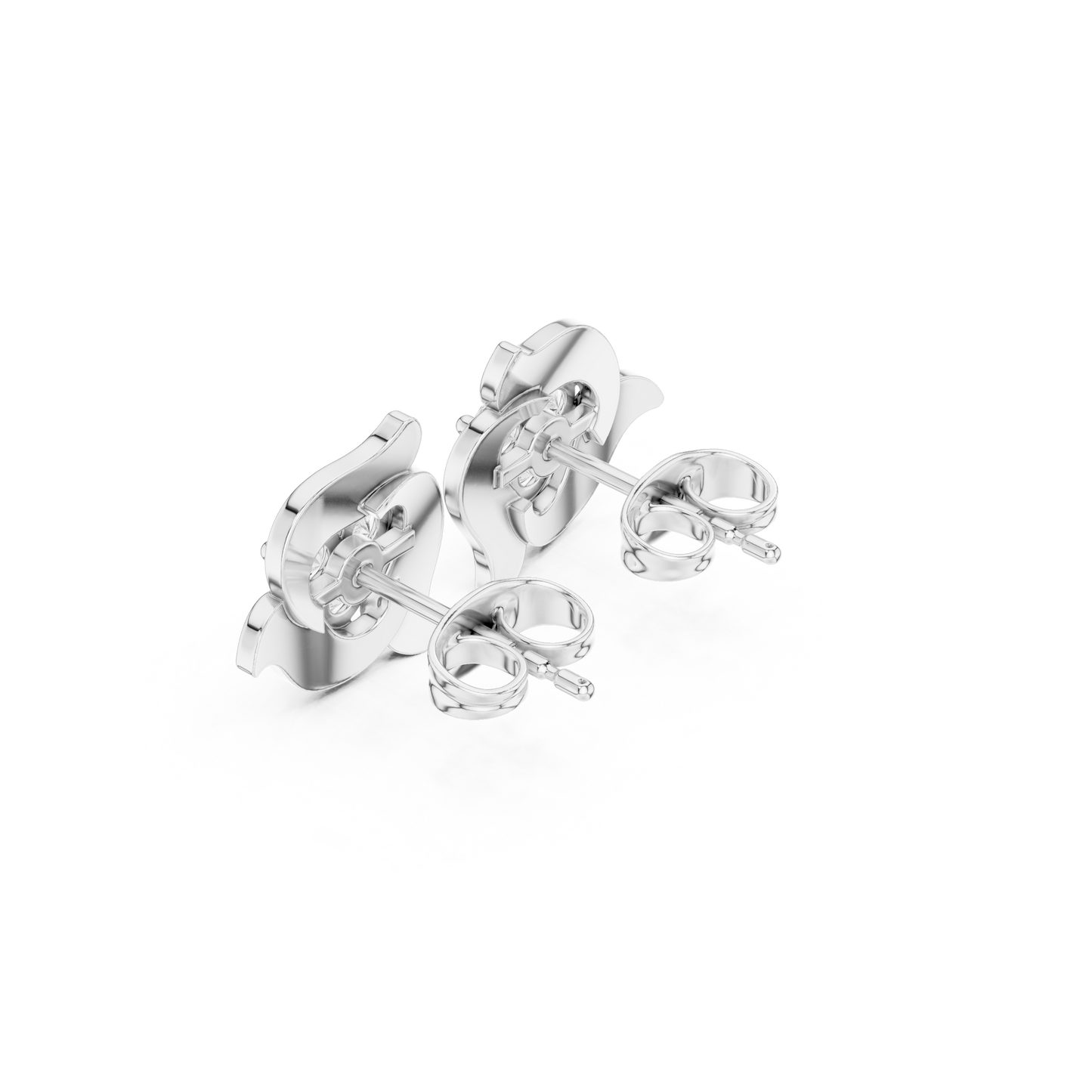 Round Cut Lab Grown Diamond Stud Earrings in Platinum