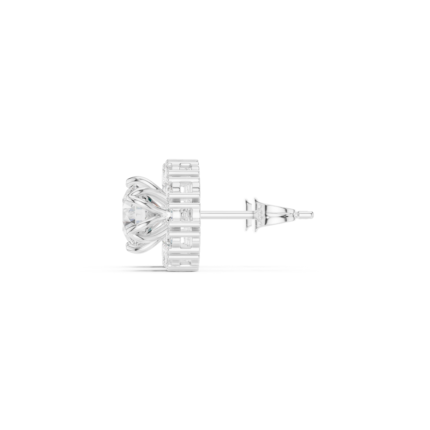 Round Cut Lab Grown Diamond Stud Earrings in Platinum