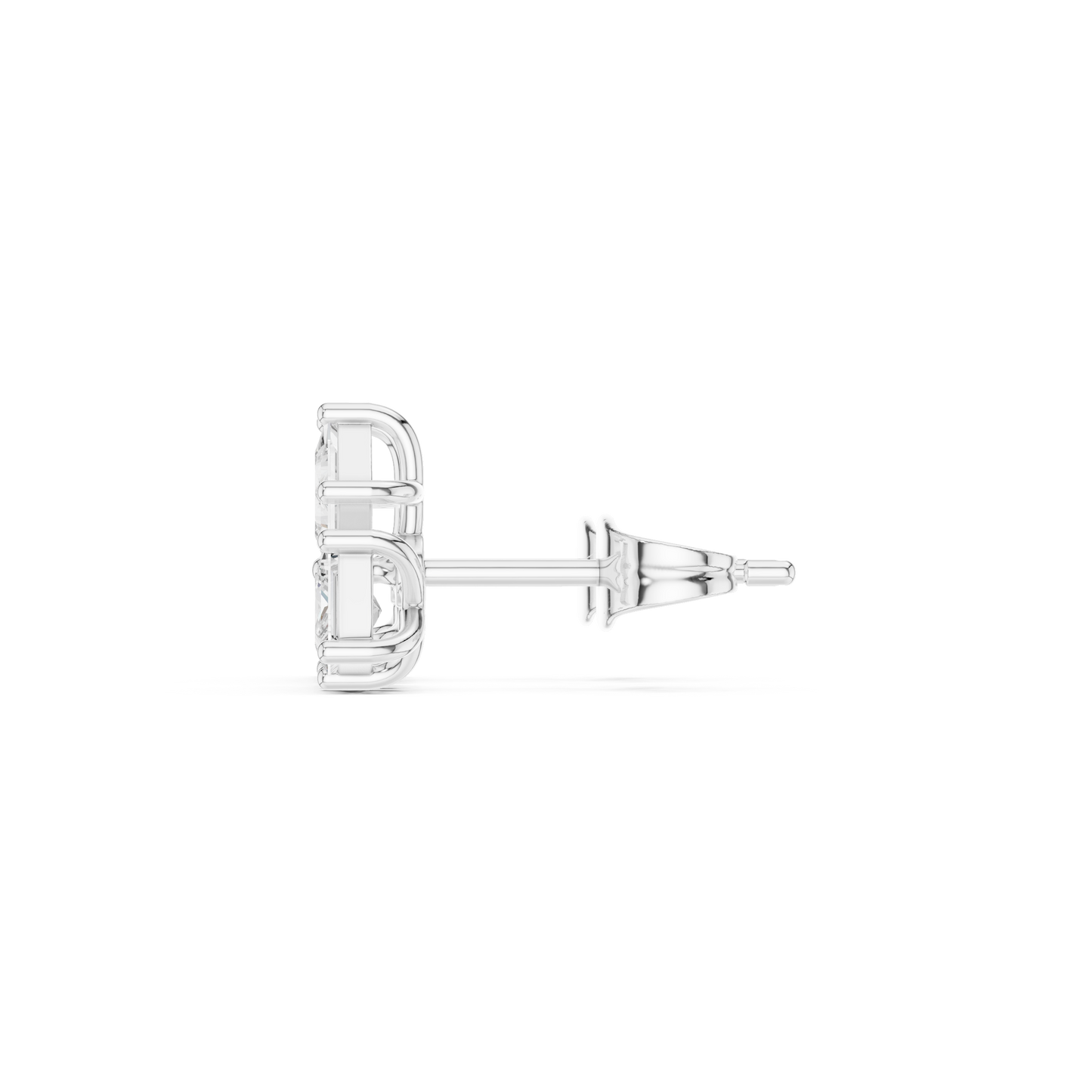 Juno Cluster Princess Cut Lab Grown Diamond Stud Earrings in White Gold