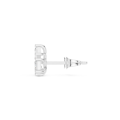 Juno Cluster Princess Cut Lab Grown Diamond Stud Earrings in Platinum
