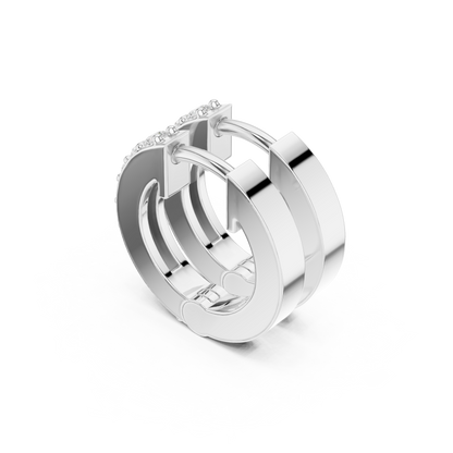 Round Cut Lab Grown Diamond Hoop Earrings in White Gold