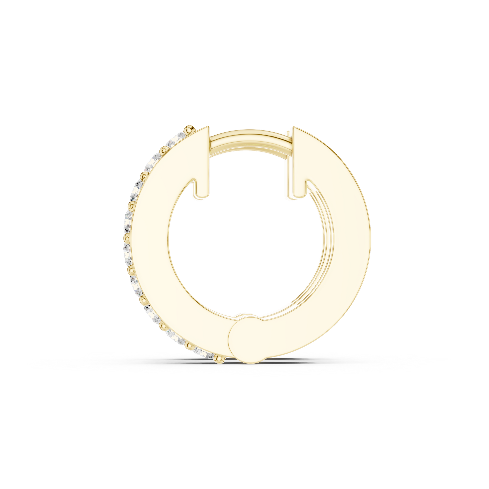 Round Cut Lab Grown Diamond Hoop Earrings in Yellow Gold