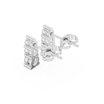 Round Cut Lab Grown Diamond Stud Earrings in White Gold
