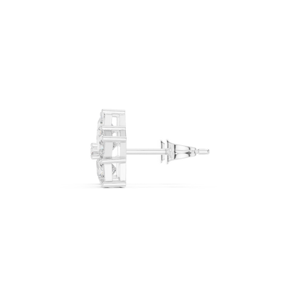 Princess Cut Lab Grown Diamond Stud Earrings in White Gold