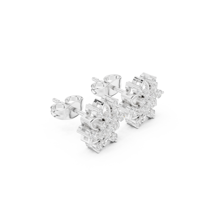Round Cut Lab Grown Diamond Stud Earrings in Platinum