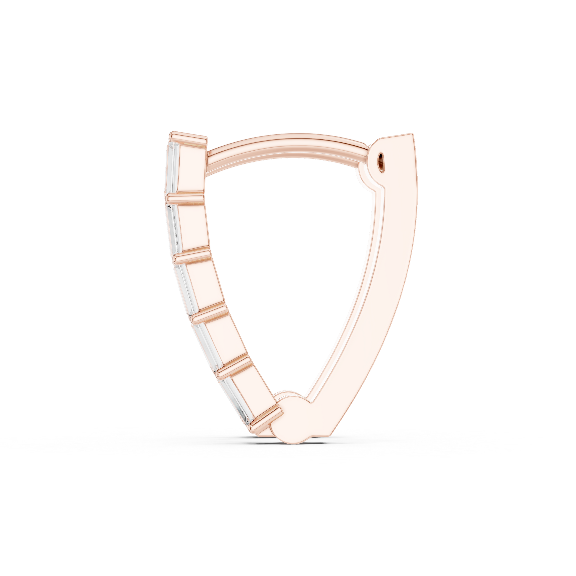Emerald Cut Lab Grown Diamond Hoop Earrings in Rose Gold