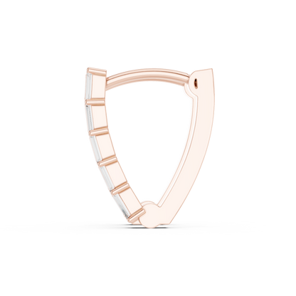 Emerald Cut Lab Grown Diamond Hoop Earrings in Rose Gold