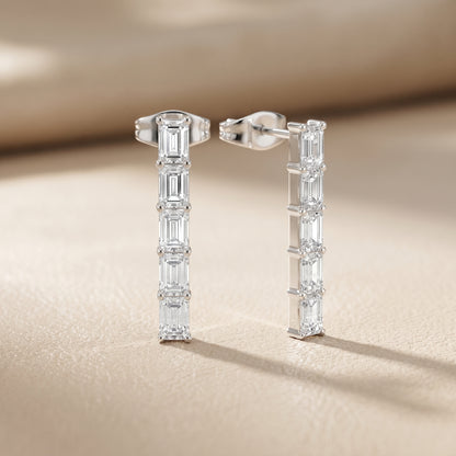Iris Five-Stone Diamond Earrings in White Gold