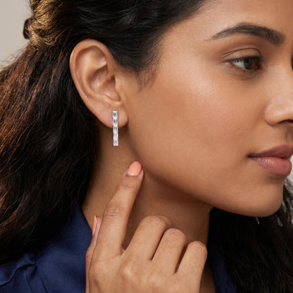 Iris Five-Stone Diamond Earrings in White Gold