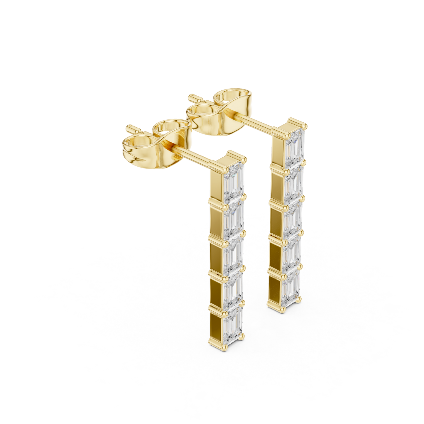 Iris Five-Stone Diamond Earrings in Yellow Gold