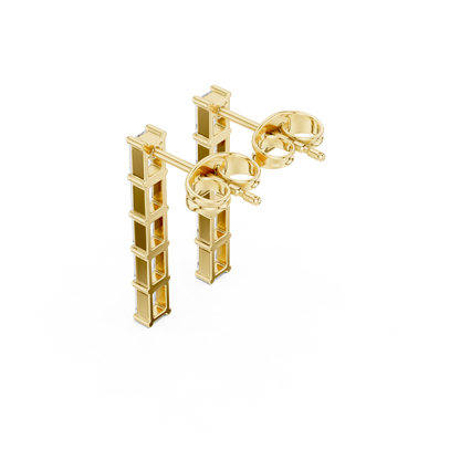 Iris Five-Stone Diamond Earrings in Yellow Gold