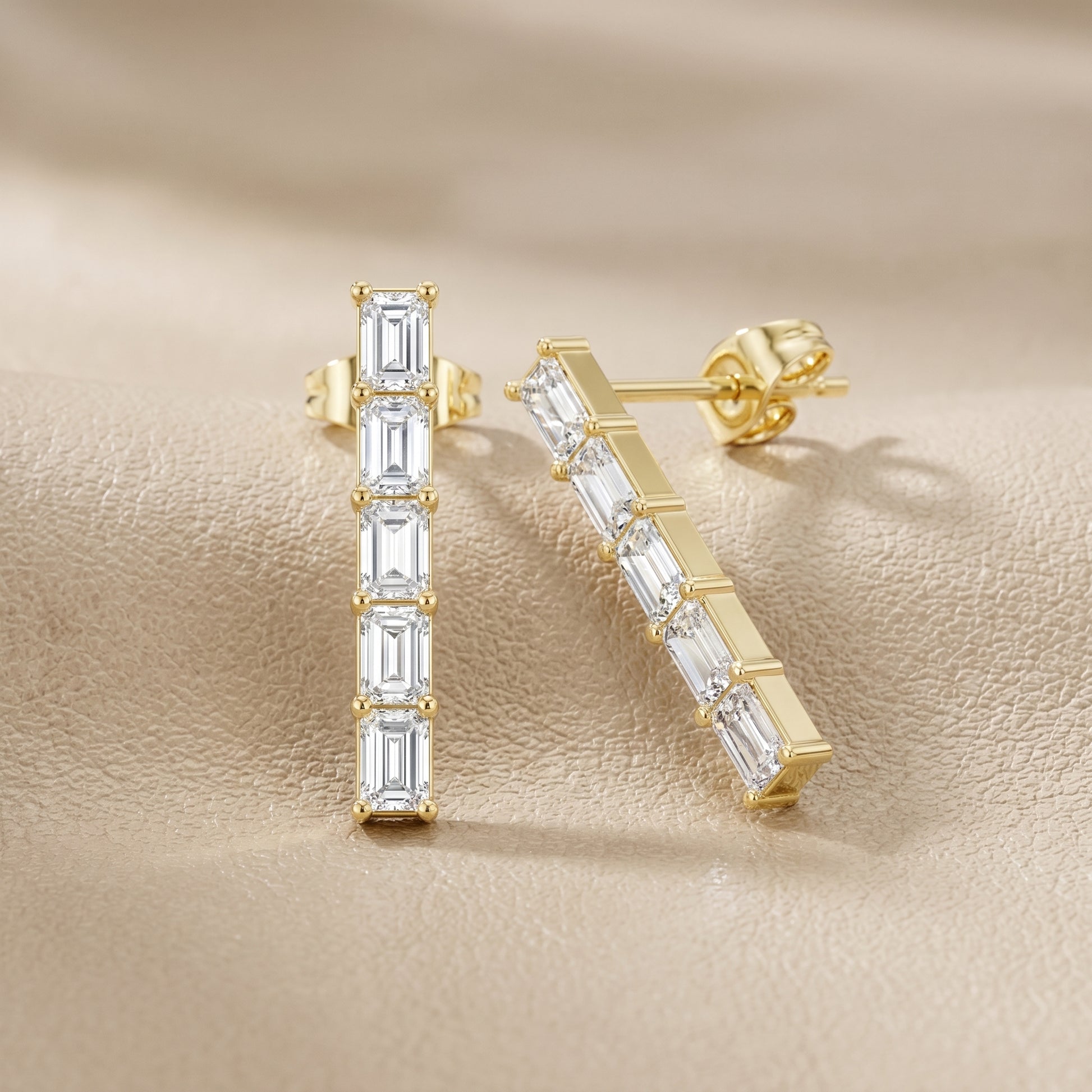 Iris Five-Stone Diamond Earrings in Yellow Gold