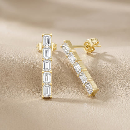 Iris Five-Stone Diamond Earrings in Yellow Gold