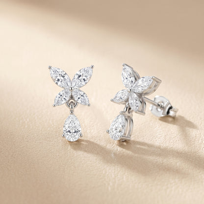 Marquise Pear Cut Lab Grown Diamond Stud Earrings in Platinum