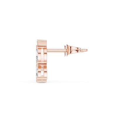 Marquise Cut Lab Grown Diamond Stud Earrings in Rose Gold