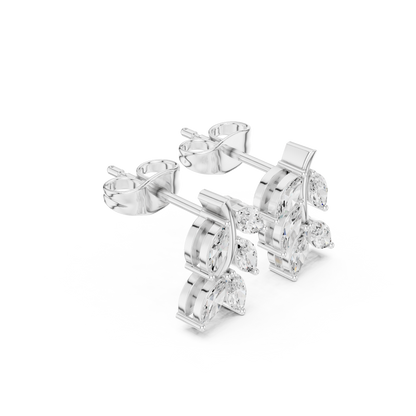 Marquise Cut Lab Grown Diamond Stud Earrings in White Gold