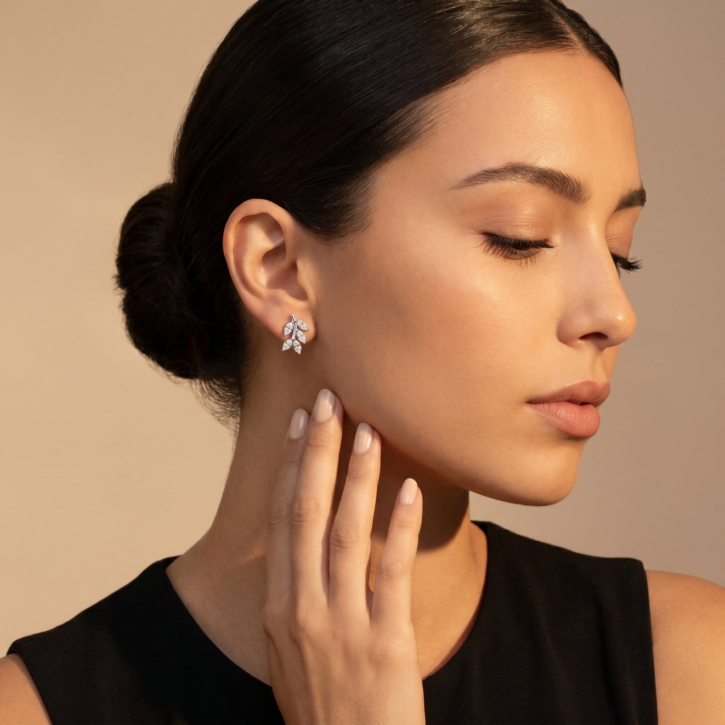 Marquise Cut Lab Grown Diamond Stud Earrings in Platinum