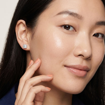Round Cut Lab Grown Diamond Stud Earrings in White Gold