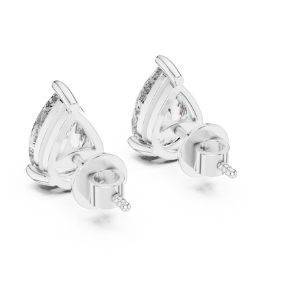 Pear Cut Lab Grown Diamond Stud Earrings in White Gold