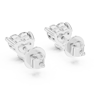 Heart Cut Lab Grown Diamond Stud Earrings in White Gold