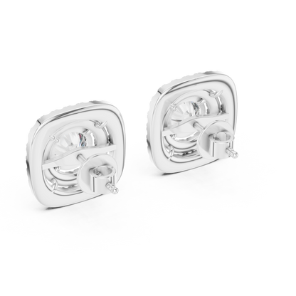 Round Cut Lab Grown Diamond Stud Earrings in White Gold