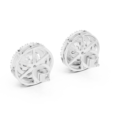 Round Cut Lab Grown Diamond Stud Earrings in Platinum