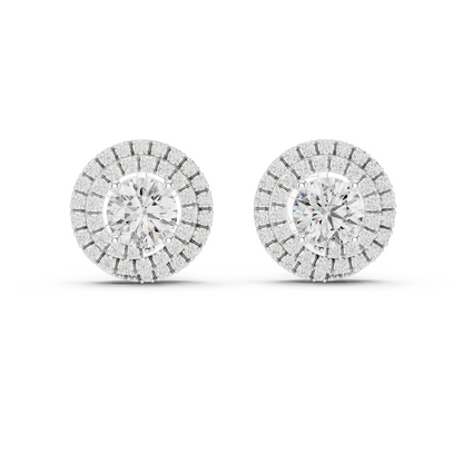 Round Cut Lab Grown Diamond Stud Earrings in White Gold
