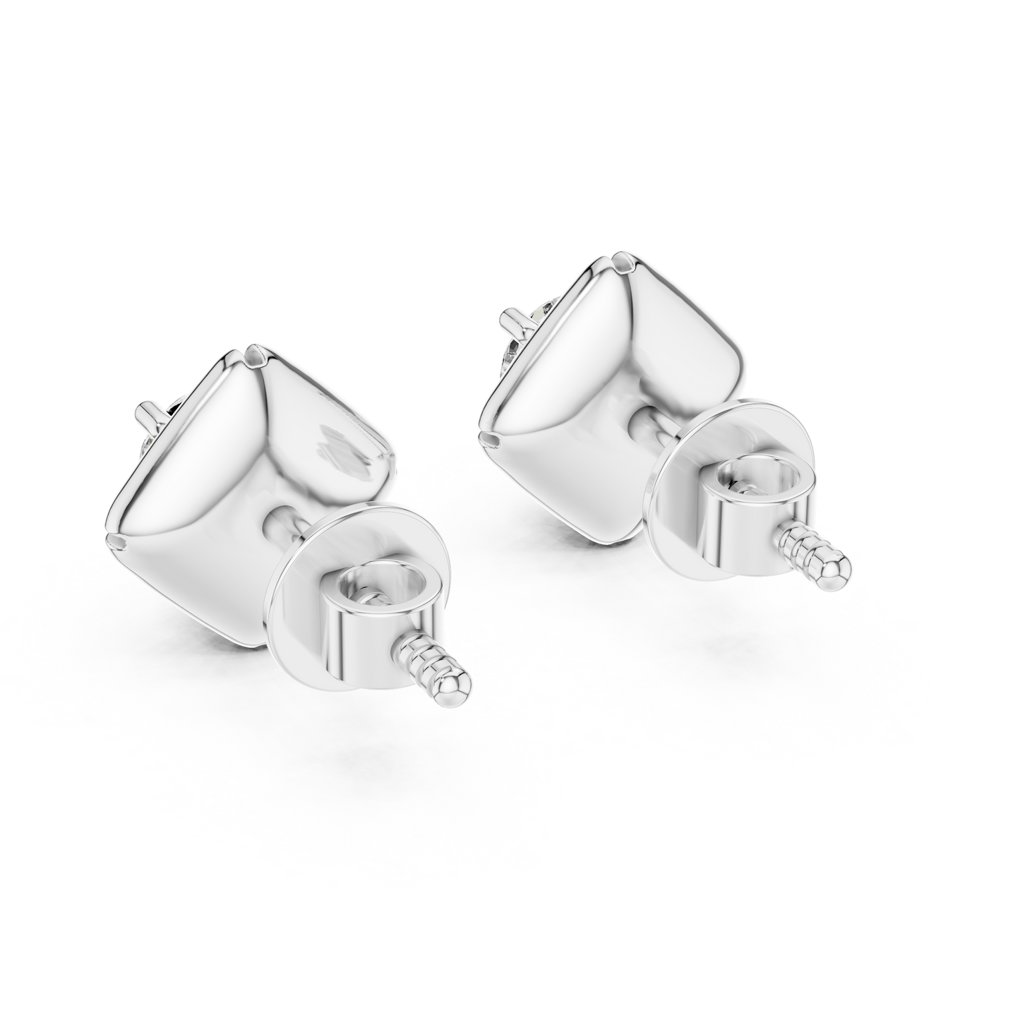 Round Cut Lab Grown Diamond Stud Earrings in Platinum