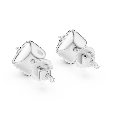 Round Cut Lab Grown Diamond Stud Earrings in Platinum