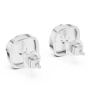 Round Cut Lab Grown Diamond Stud Earrings in Silver