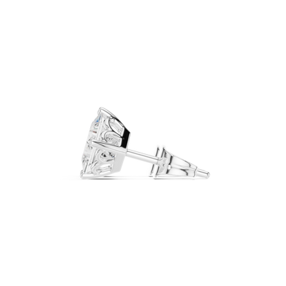 Princess Cut Lab Grown Diamond Stud Earrings in Platinum