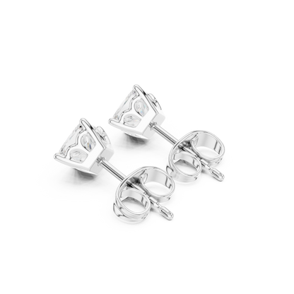 Princess Cut Lab Grown Diamond Stud Earrings in Platinum