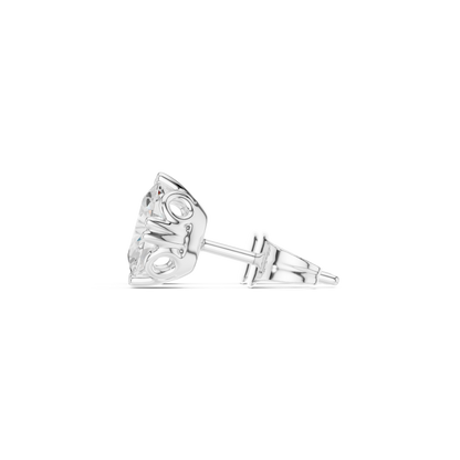 Oval Cut Lab Grown Diamond Stud Earrings in Platinum