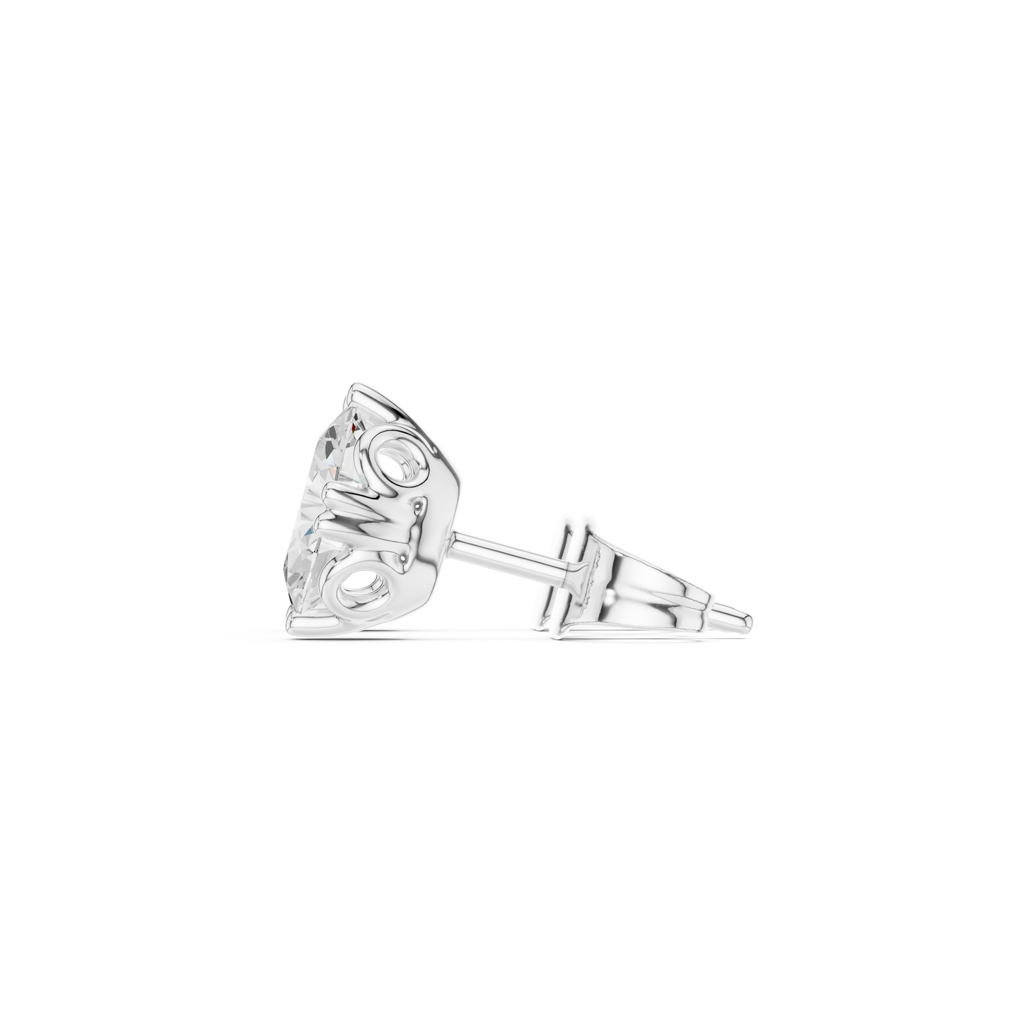 Oval Cut Lab Grown Diamond Stud Earrings in Silver