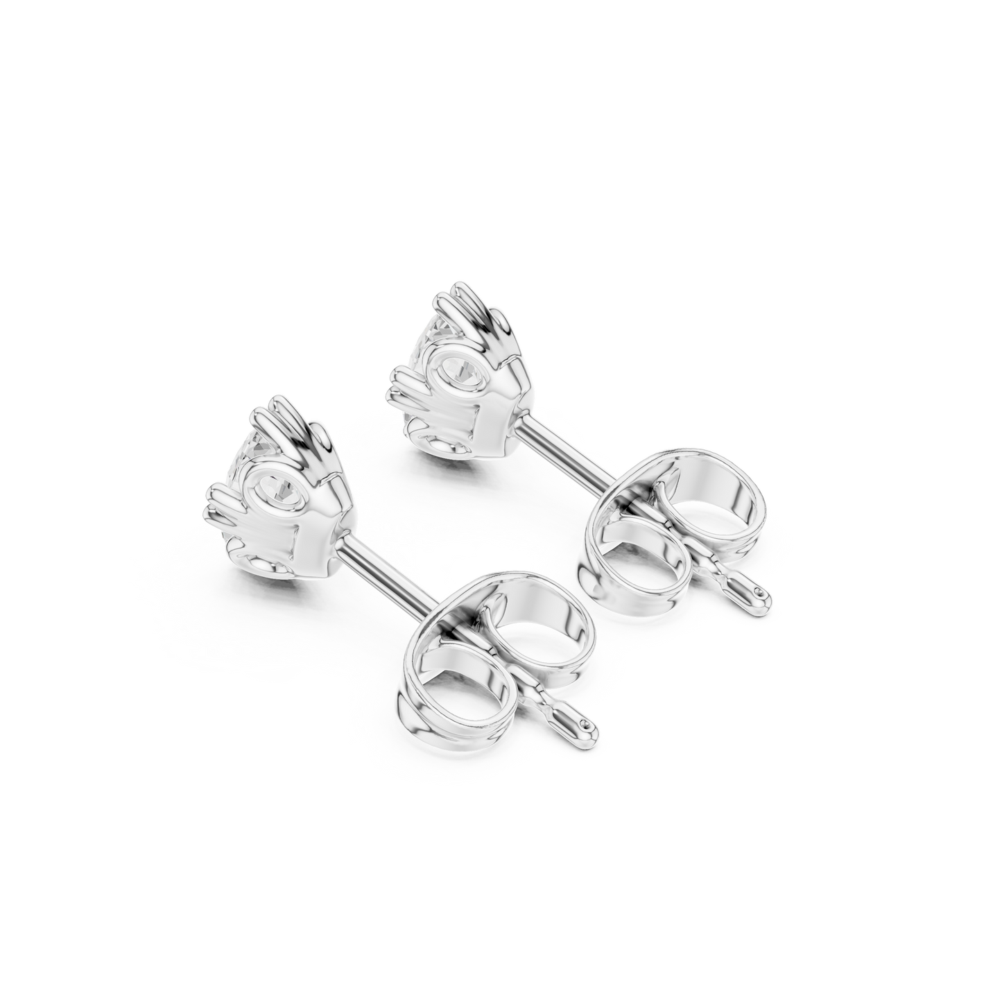 Oval Cut Lab Grown Diamond Stud Earrings in Platinum
