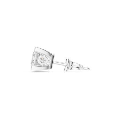 Princess Cut Lab Grown Diamond Stud Earrings in Platinum