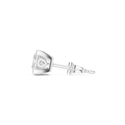 Princess Cut Lab Grown Diamond Stud Earrings in White Gold