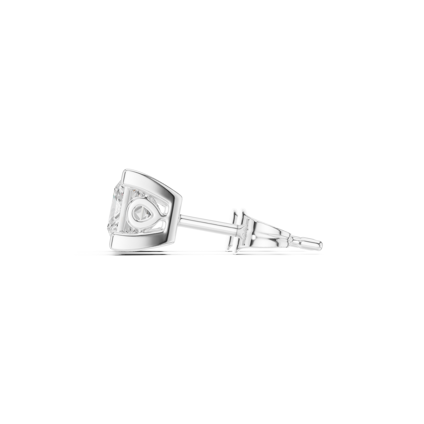 Princess Cut Lab Grown Diamond Stud Earrings in Platinum