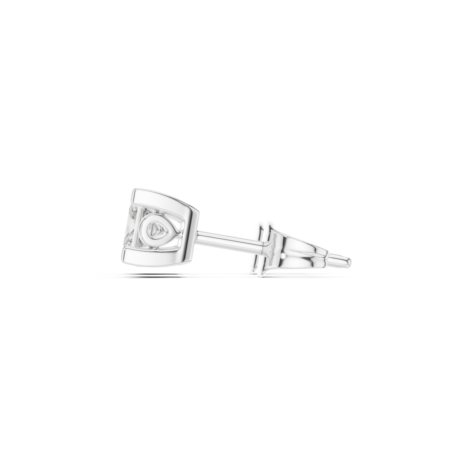 Princess Cut Lab Grown Diamond Stud Earrings in White Gold
