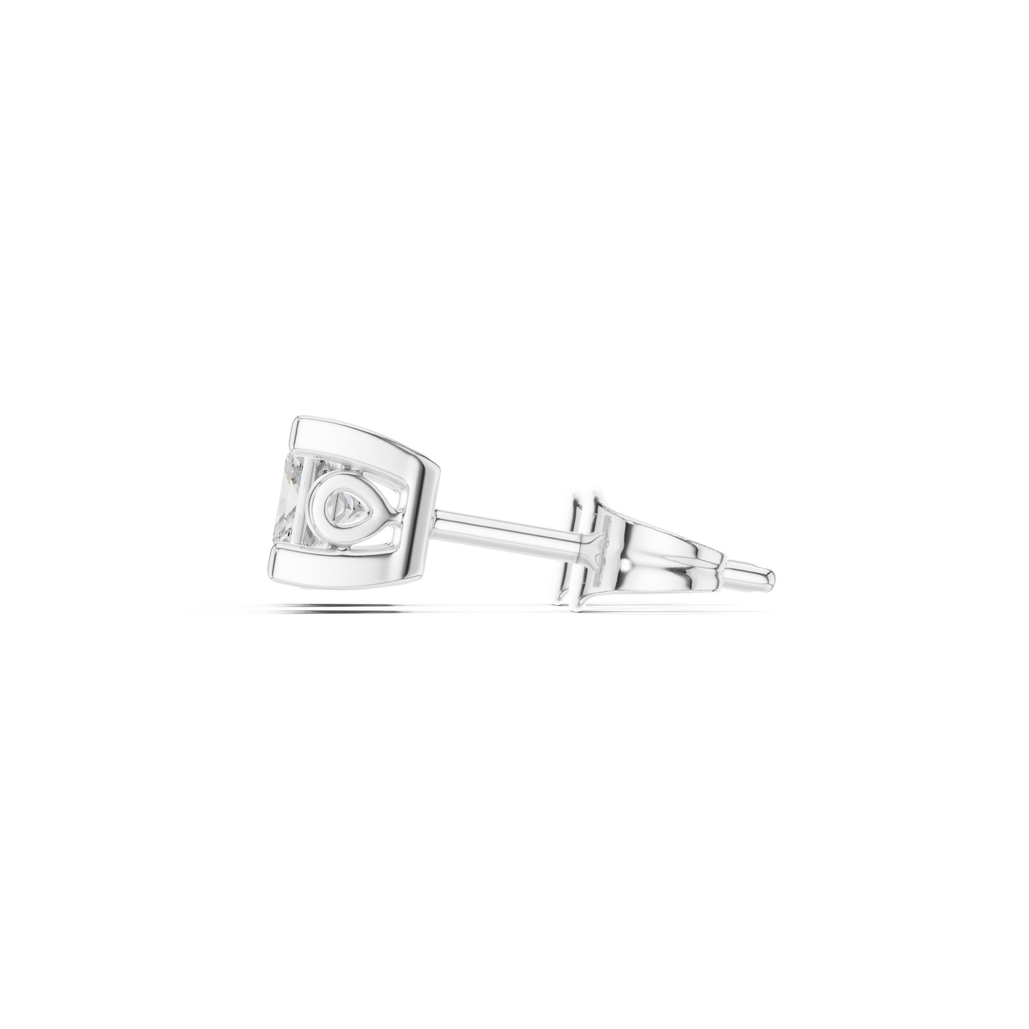 Princess Cut Lab Grown Diamond Stud Earrings in Silver