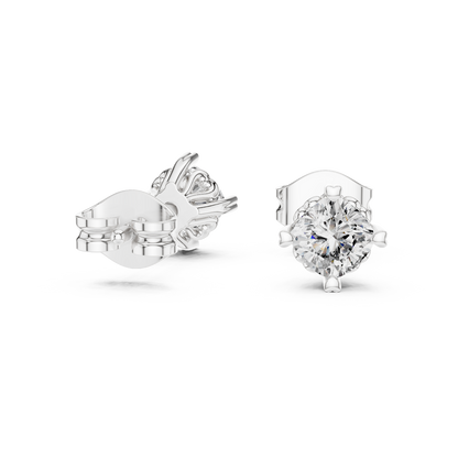 Cushion Cut Lab Grown Diamond Stud Earrings in Platinum