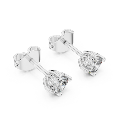 Cushion Cut Lab Grown Diamond Stud Earrings in Platinum