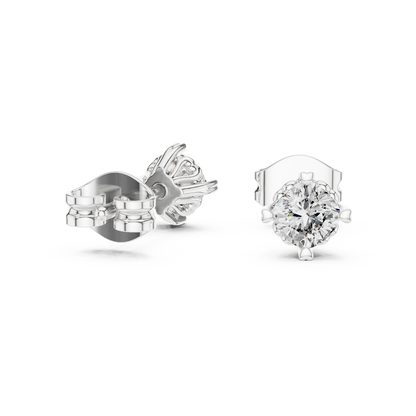 Cushion Cut Lab Grown Diamond Stud Earrings in Platinum