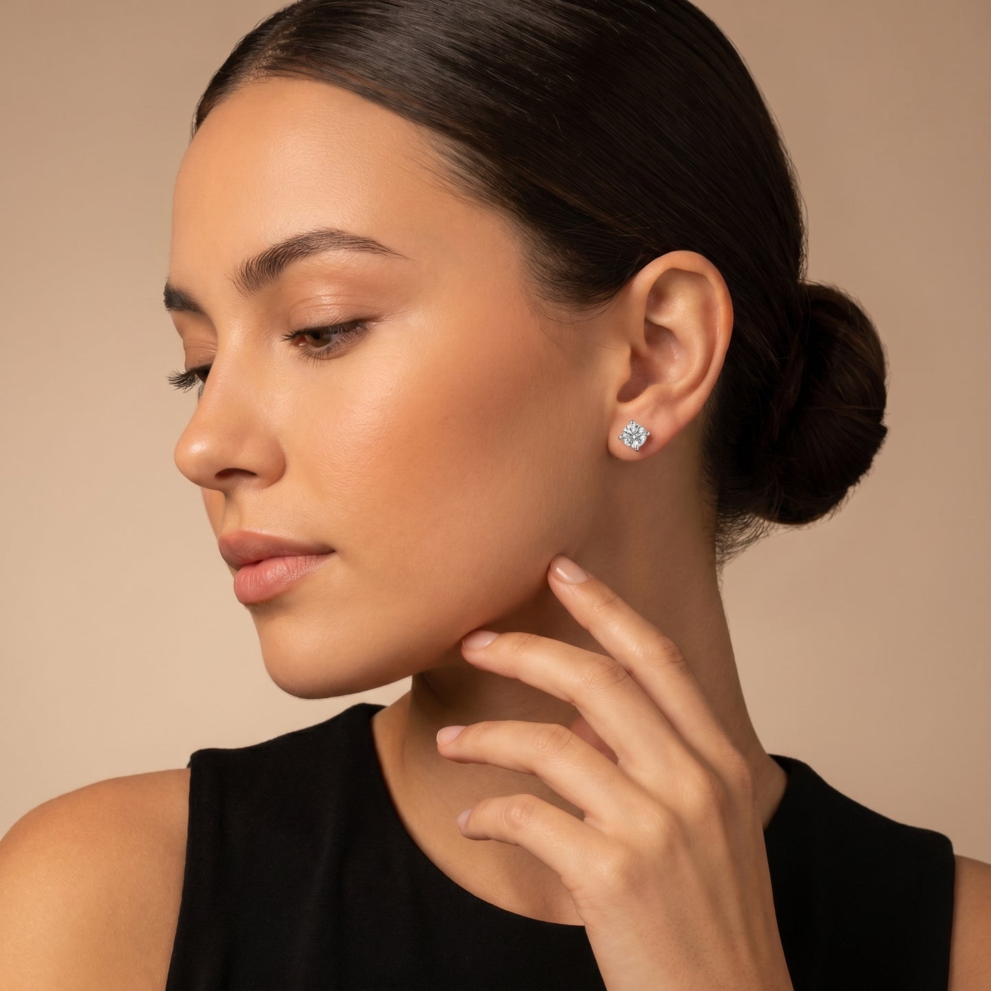 Cushion Cut Lab Grown Diamond Stud Earrings in White Gold